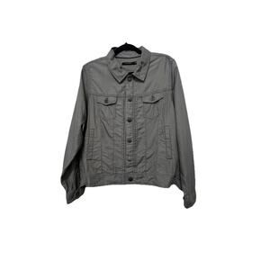 Tahari Women’s Grey Shacket Jacket Size Large Button Front Casual Outerwear